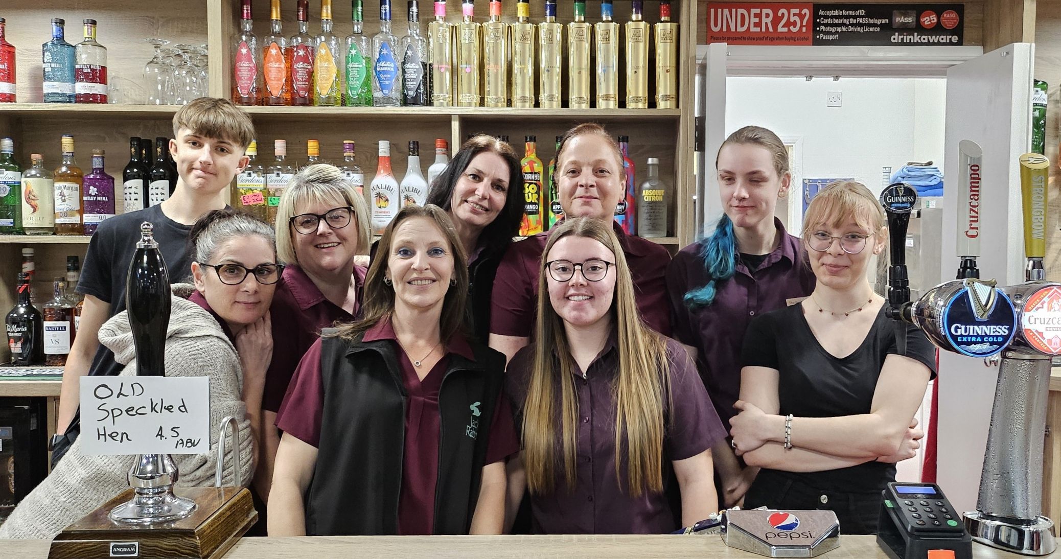 Team of bar staff